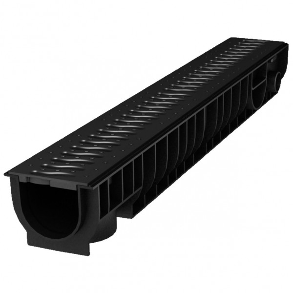 Фото Лоток с решеткой ecoteck standart, цвет черный,100 х 15 х 10 см