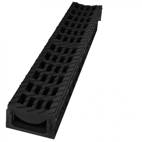 Фото Лоток с решеткой ecoteck medium, цвет черный, 100 х 15 х 11 см