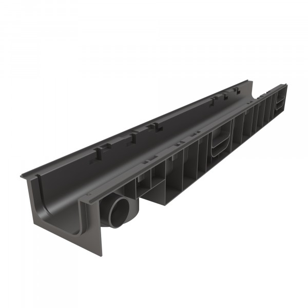 Фото Лоток водоотводный ecoteck цвет черный, 100 х 15 х 9,9 см