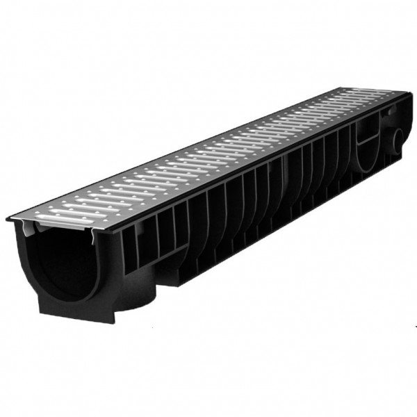 Фото Лоток с решеткой стальной ecoteck standart, 100 х 15 х 9,9 см