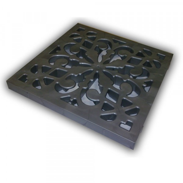 Решетка к дождеприемнику декоративная ecoteck, цвет металлик, 27 х 27 см