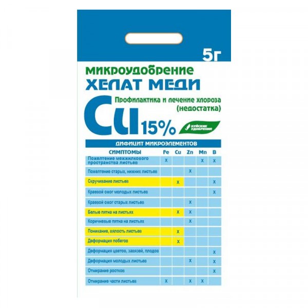 Фото Микроудобрение хелат меди 5г