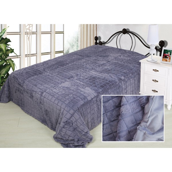 Фото Плед меховой safari 210х230см, синяя птица