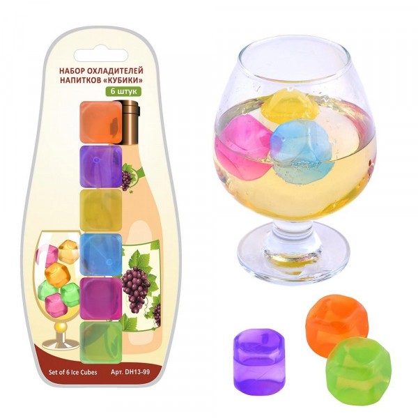 Фото Лед многоразовый для напитков кубики мультидом/multidom 6шт dh13-99