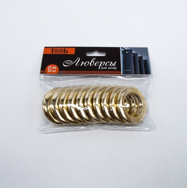 Фото Люверс d 35 цвет упаковка 10 шт блестящее золото