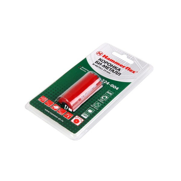 Фото Коронка биметаллическая 25мм, глуб. 38мм, 1/2 под держатель, hammer flex 224-004