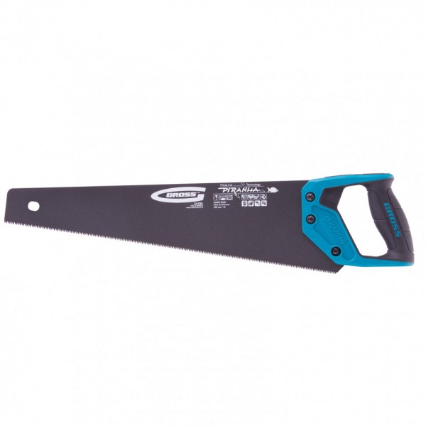 Фото Ножовка по дереву 450мм11-12 tpi, 3d зуб, тефл.покрытие, gross 24106