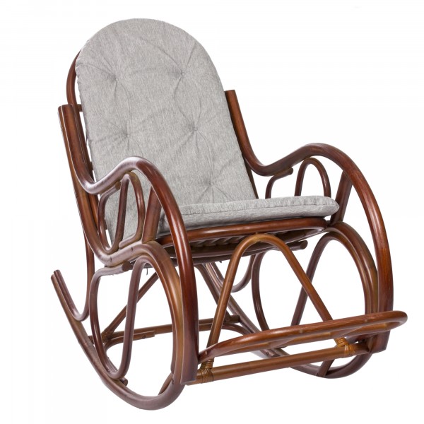 кресло-качалка rattang design classic с подушкой коньяк