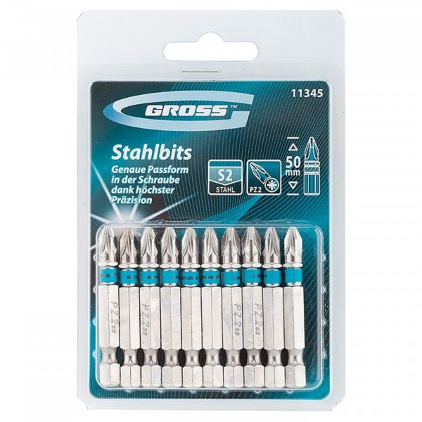 Фото Набор бит 10шт. pz2 50мм, gross 11345