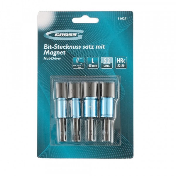 Фото Набор бит 4шт. торцевые головки 170мм магнит, gross 11627