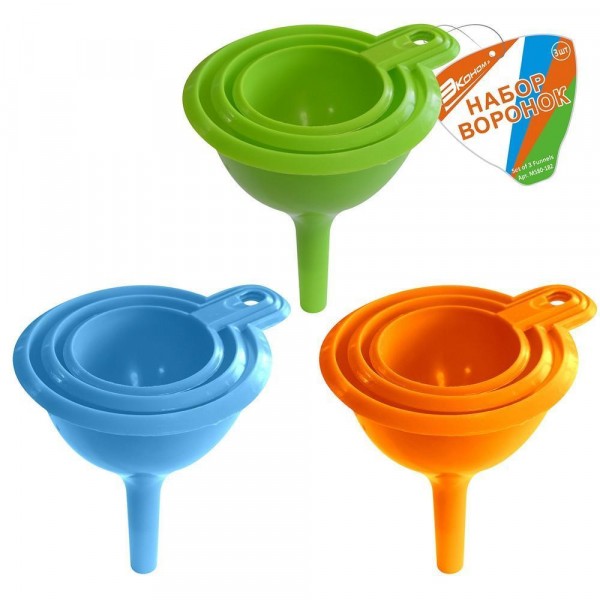 Набор воронок эконом мультидом/multidom 3шт d5,5;7,5;9см ms80-182