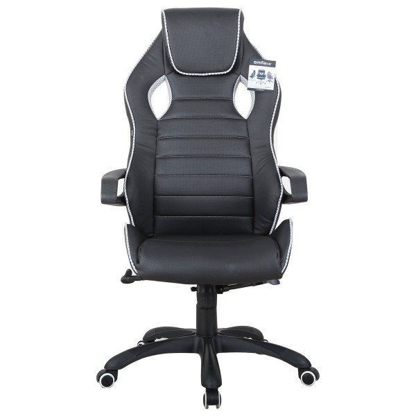 

кресло компьютерное brabix techno pro gm-003 экокожа черный/серый