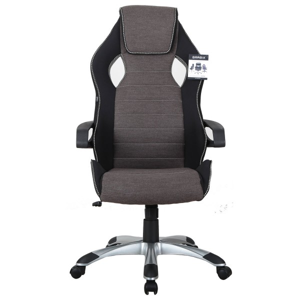 

кресло компьютерное brabix techno gm-002 ткань черный/серый/белый