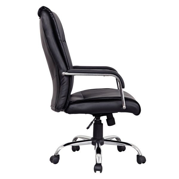 

кресло офисное brabix space ex-508 хром экокожа черный 530860