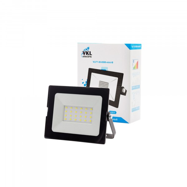 прожектор светодиодный led 30w vlf7-30-6500-mini-b 6500к 2700лм 220v ip65 черный