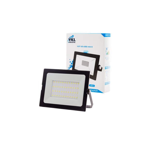 прожектор led 50w vlf7-50-6500-mini-b  6500к 4500лм 220v ip65 черный