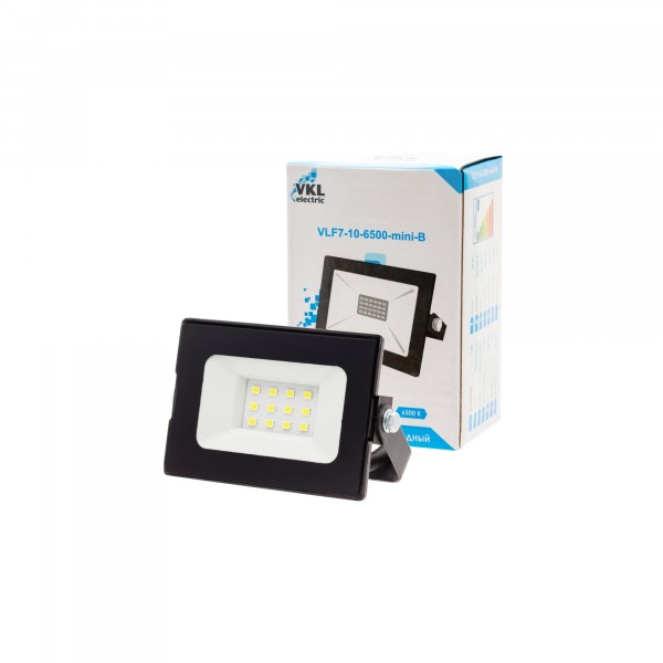 прожектор светодиодный led 10w vlf7-10-6500-mini-b 6500к 900лм 220v ip65  черный
