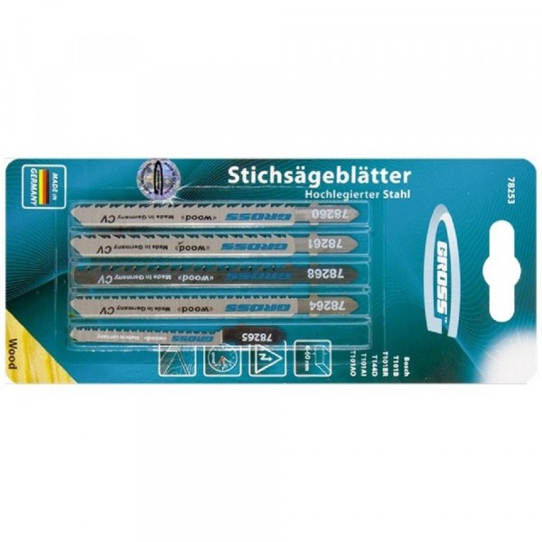 Фото Набор полотен для электролобзика по дереву 5шт. gross 78253