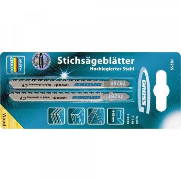 Фото Набор полотен для электролобзика по дереву 2шт.(t101b, t101br) gross 78255