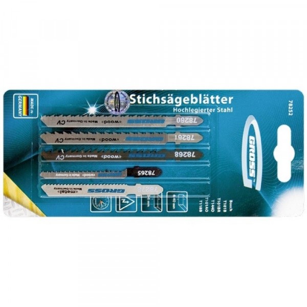 Фото Набор полотен для электролобзика универсальный, 5шт., gross 78252