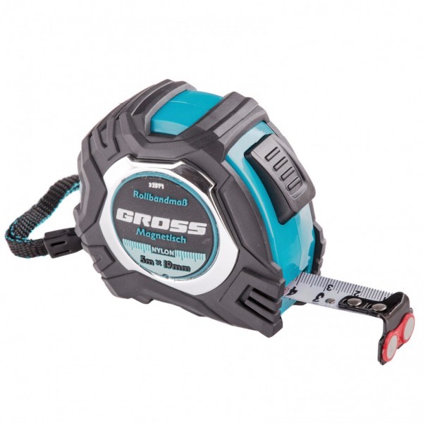 Фото Рулетка magnetisch 5мх19мм обрезиненный корпус магнитный зацеп автоматическая фиксация gross 32571