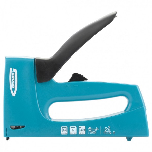 Степлер мебельный пластиковый корпусрегулировка удара тип скобы 13, 53, 300, 6-16мм gross 41003