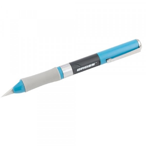 Нож для дизайна,выдвиж перовое лезвие,двухкомп.рук.,мет. клипса для фикс.,150мм, 2 з.л. gross 78885