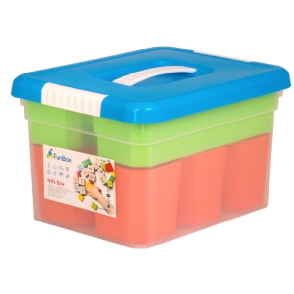 

ящик для хранения 5л kid's box funbox 6 вставок s + лоток s c ручкой fb5031