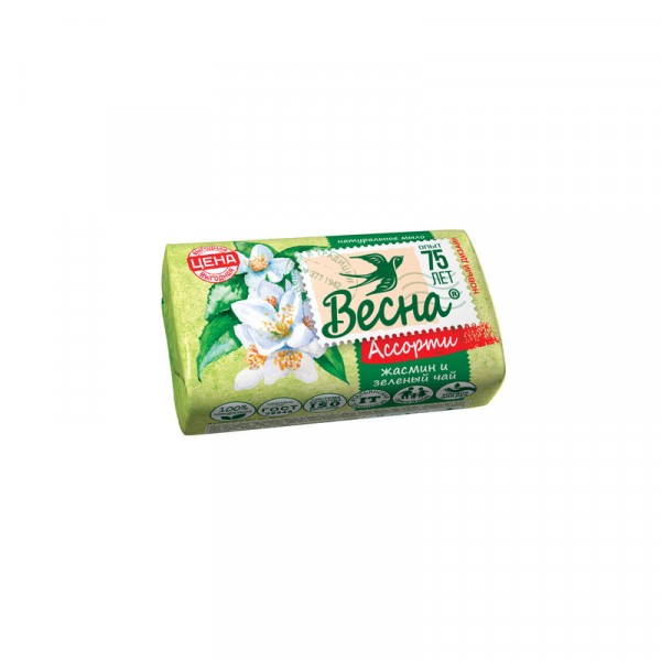 

мыло туалетное 90г весна жасмин и зеленый чай 6084