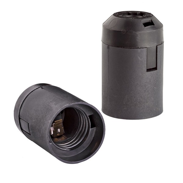 Фото Патрон e27 термост.пластик черный, подвесной гладкий, rev, 24534 6