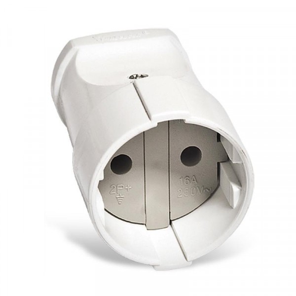 Фото Штепсельная розетка б/з 16а 250в abs-пластик, белая