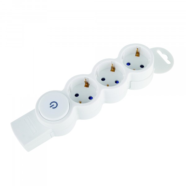 Фото Колодка 3гн, с/з, с выключателем, quick fix, 16a, 3680w, с детской защитой