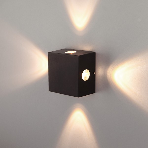 

светильник настенный techno led со светодиодами kvatra черный 1601