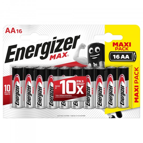 

батарейка аа алкалиновая energizer max maxi pack, 16шт