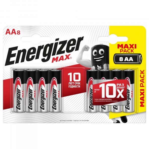 

батарейка аа алкалиновая energizer max maxi pack, 8шт