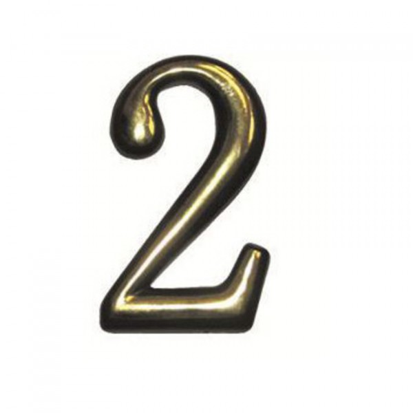 Фото Цифра 2 самоклеящаяся, цвет золото