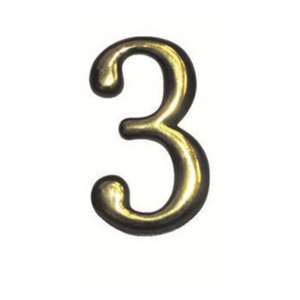 Фото Цифра 3 самоклеящаяся, цвет золото