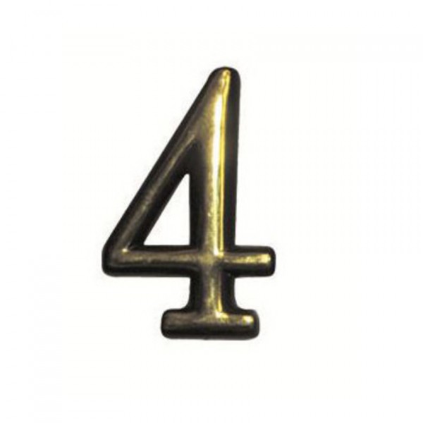Фото Цифра 4 самоклеящаяся, цвет золото