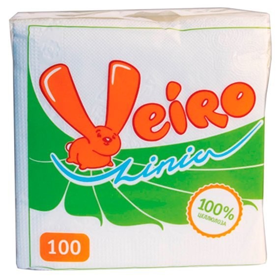 Фото Салфетки бумажные linia veiro 1сл. белые 100л