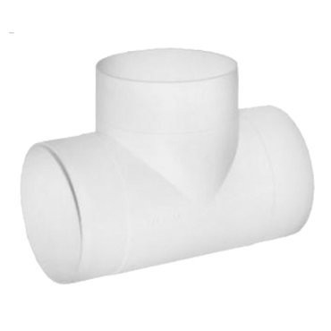 Фото Тройник т-образный круглый металл 150мм, белый, 15тм, era