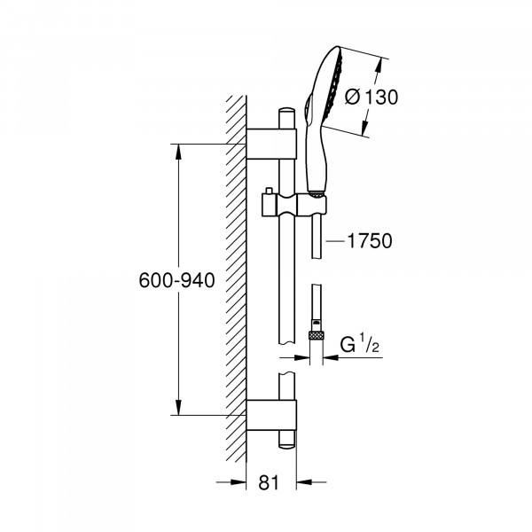 

душевой гарнитур grohe power&soul 27738000