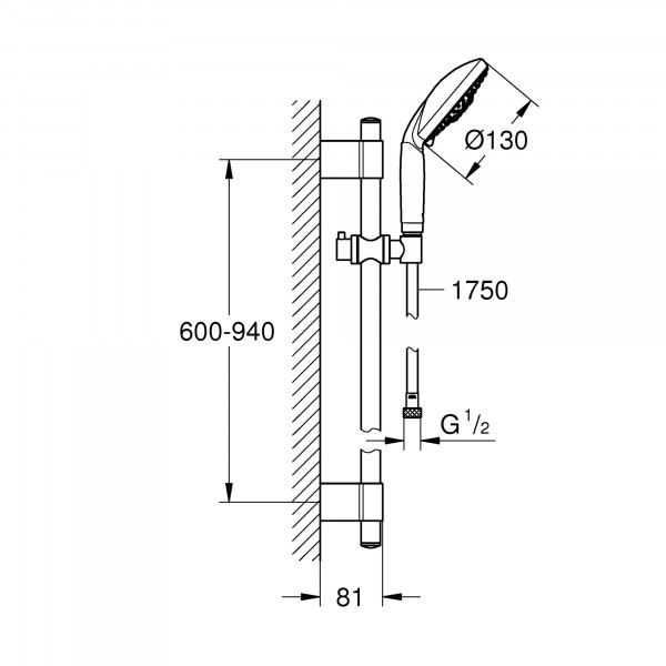 

душевой гарнитур grohe rainshower classic 28769001