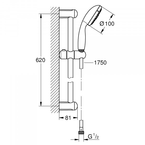 

душевой гарнитур grohe new tempesta 27645001