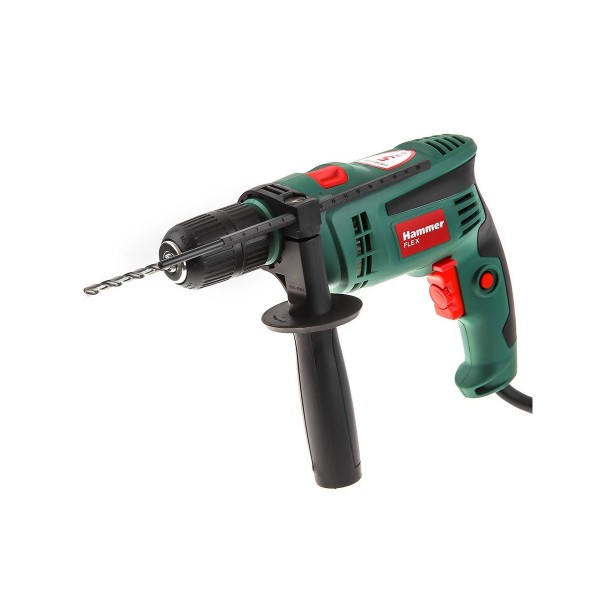

дрель ударная hammer flex udd780a 780вт, 2800об/мин, 44800уд/мин, бзп 13мм (доп.рук.,огр.глуб.) 5445