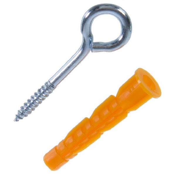 Фото Дюбель универсальный vz нейлон 6x32 с шурупом-крюк (4 шт) -пакет tecfi