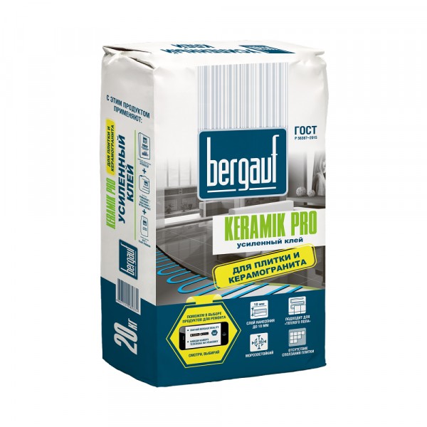 

клей для плитки bergauf keramik pro, 25 кг