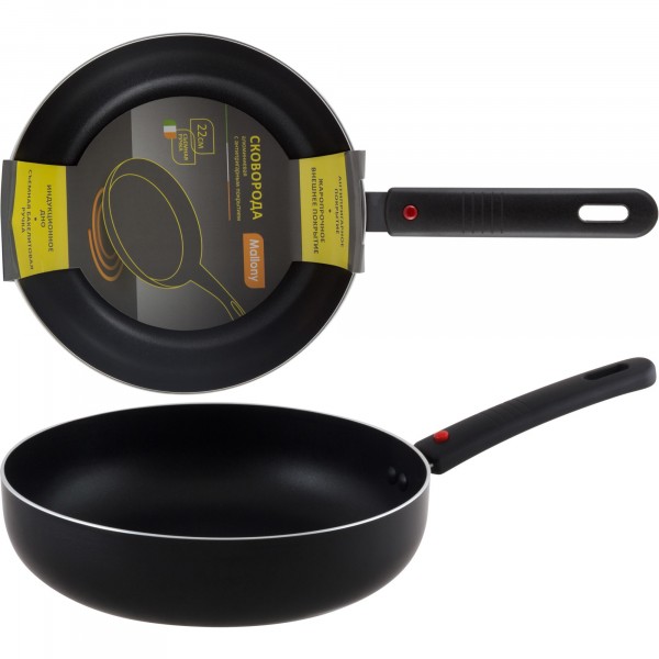 Фото Сковорода d=22см mal-dh-22 mallony алюминиевая с антиприг-м покр-м,съемная ручка,индукция,штамповка