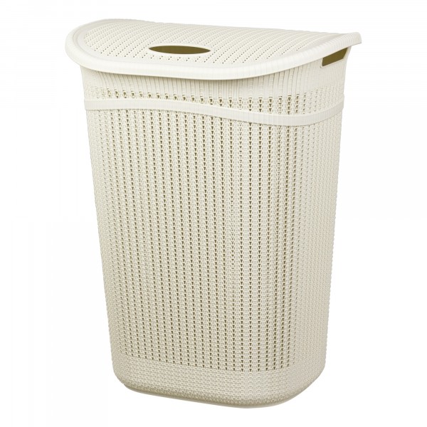 корзина для белья 55л вязание белый идея м2613