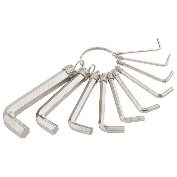 Фото Набор ключей шестигранных 10шт 1,5-10мм никелированных sparta 112685