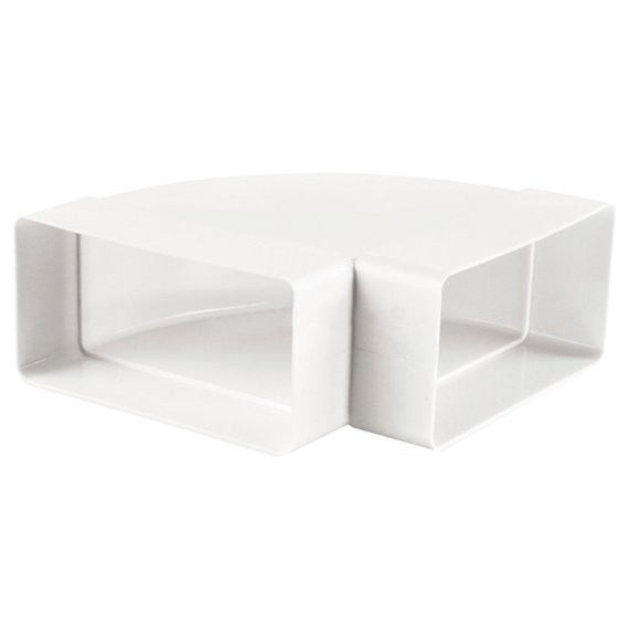 Фото Колено прямоугольное 60*204мм пвх, горизонт. 90град, 8281р, вентс